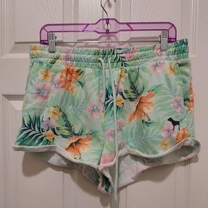 NWOT VS Pink Women's Tropical Print Fleece Shorts szL
